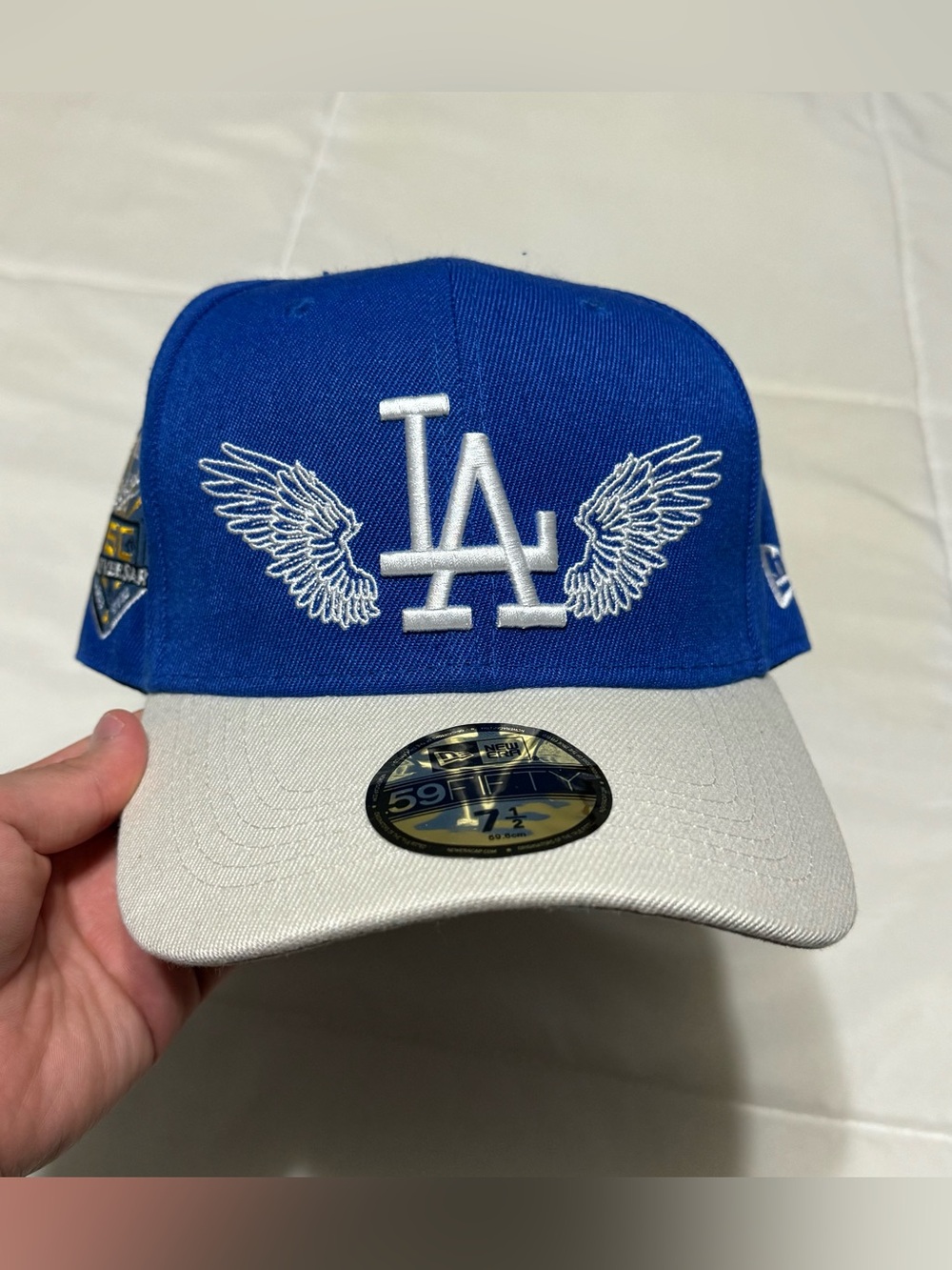 New Era LA Dodgers Wing Logo Fitted Cap - Royal Blue & Light Gray